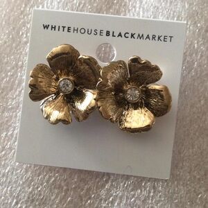 White House Black Market Metallic Floral Studs